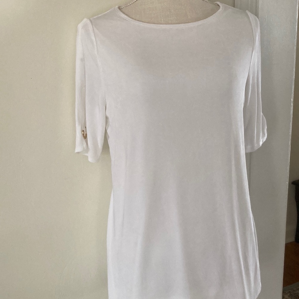 Chico's Classic White Short Sleeve Top